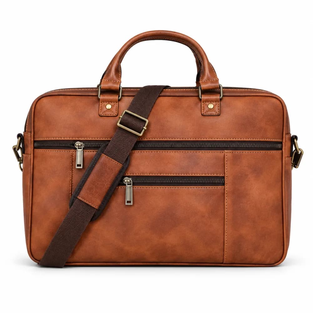 Briefcase 03, tan leather briefcase