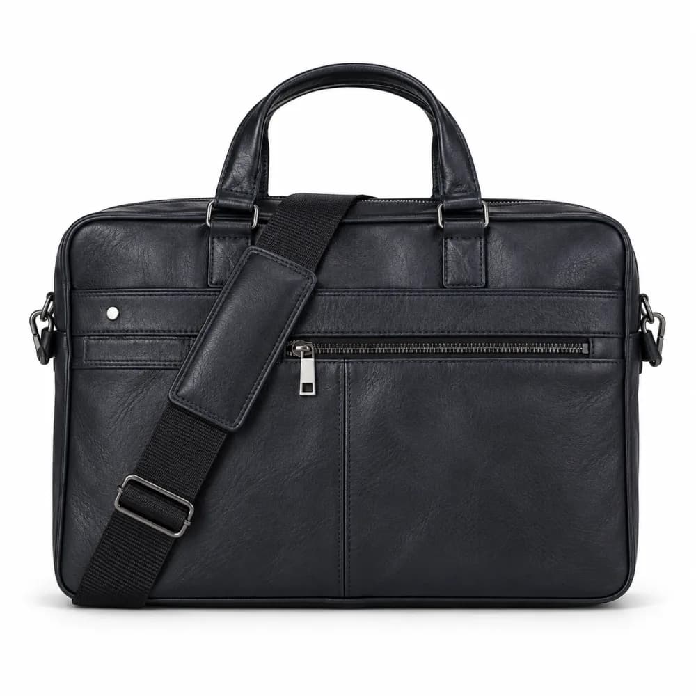 Briefcase 07, navy leather briefcase