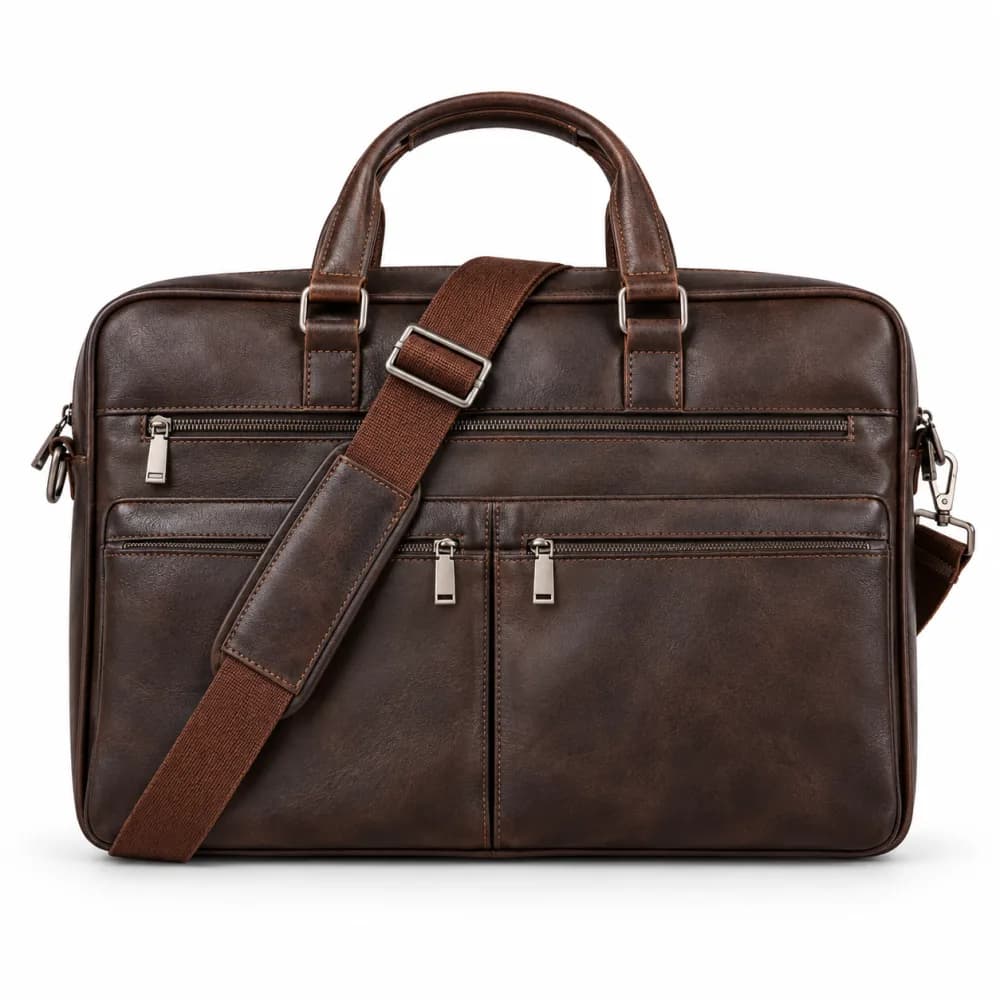 Briefcase 08, brown leather briefcase