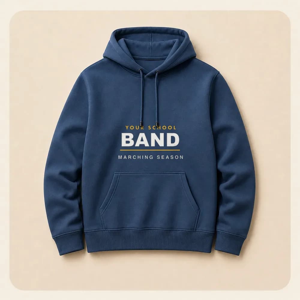 Sample design: Band on a hoodie