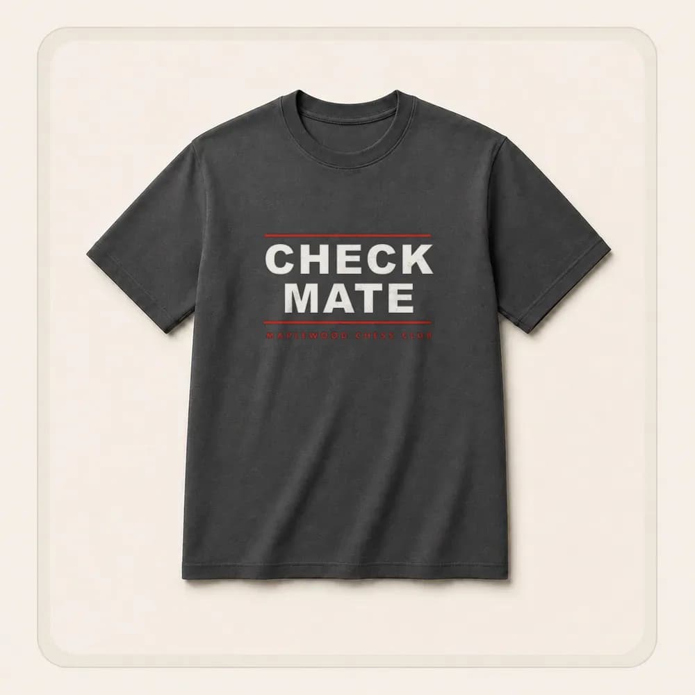 Sample design: Checkmate on a t-shirt