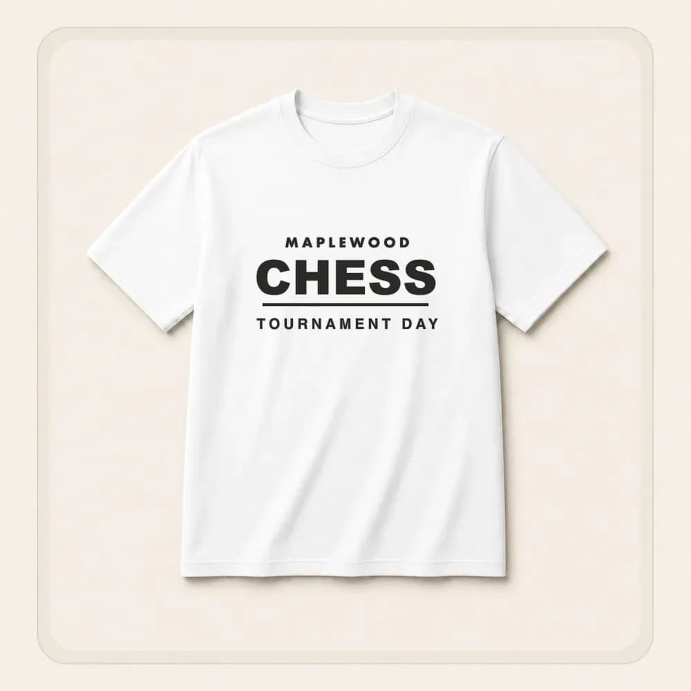 Sample design: Tournament day on a t-shirt