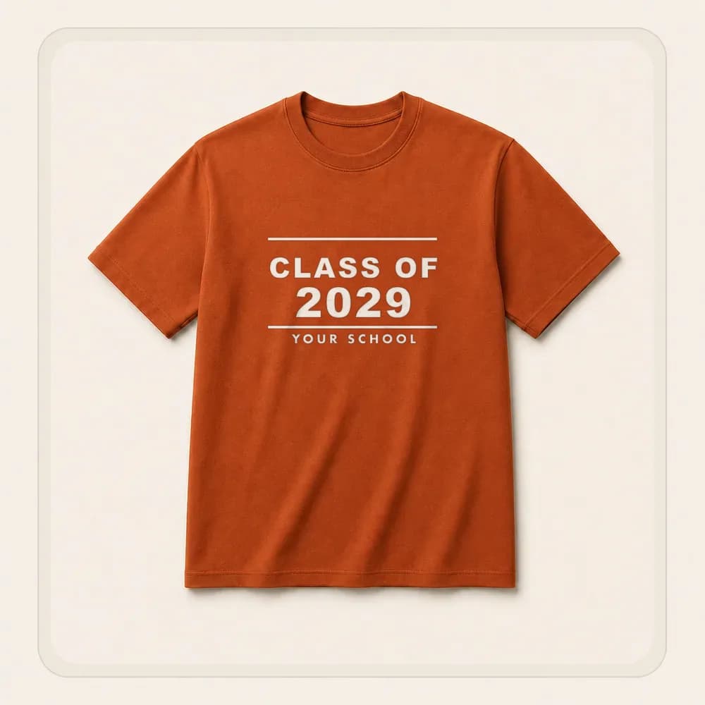 Sample design: Class of 2029 on a t-shirt