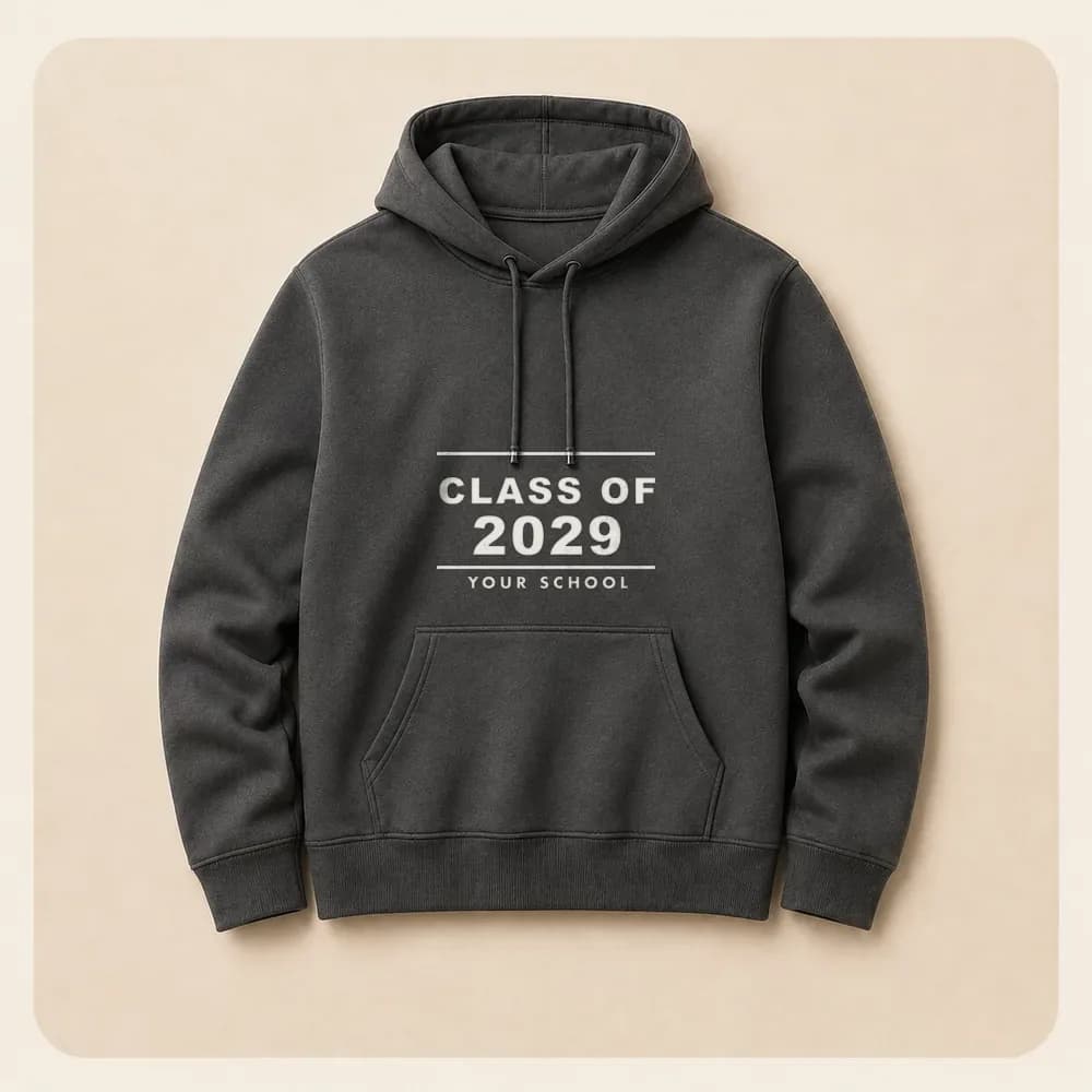 Sample design: Class of 2029 on a hoodie