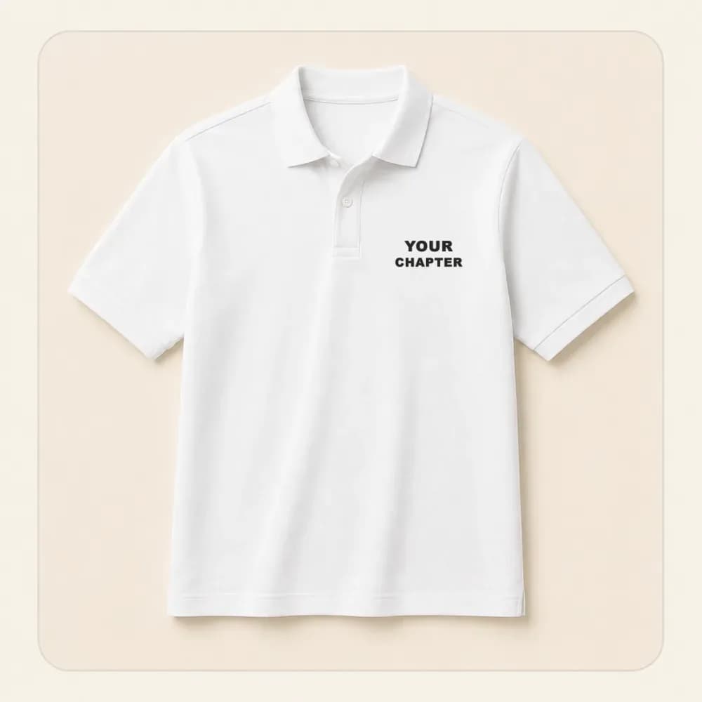 Sample design: Chapter officer polo on a polo shirt