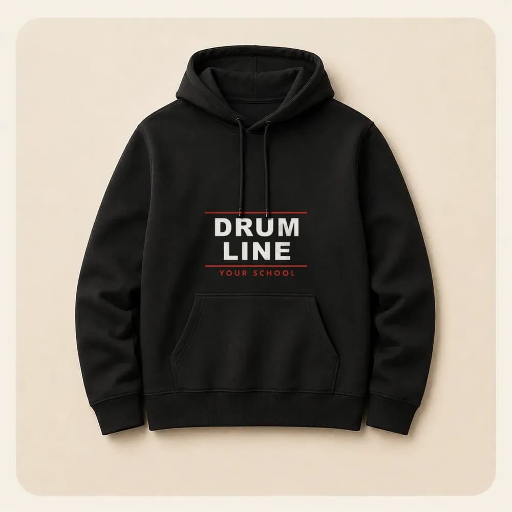 Sample design: Drumline on a hoodie