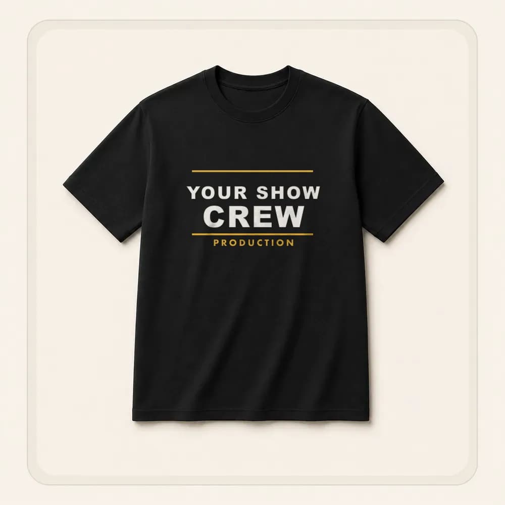 Sample design: Production crew on a t-shirt