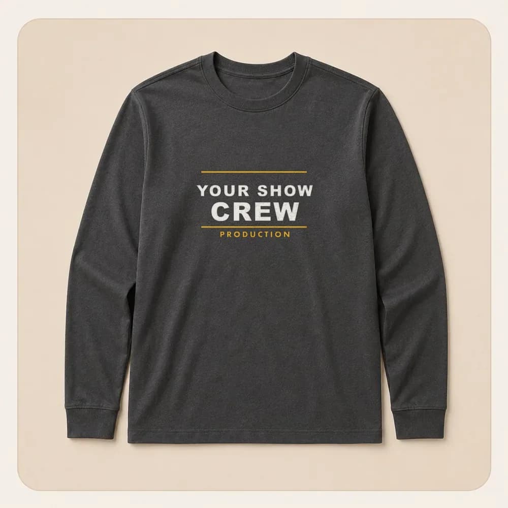 Sample design: Production crew on a long-sleeve tee