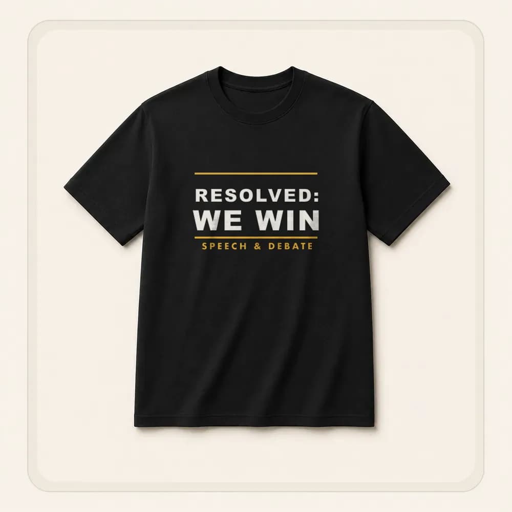 Sample design: Resolved on a t-shirt