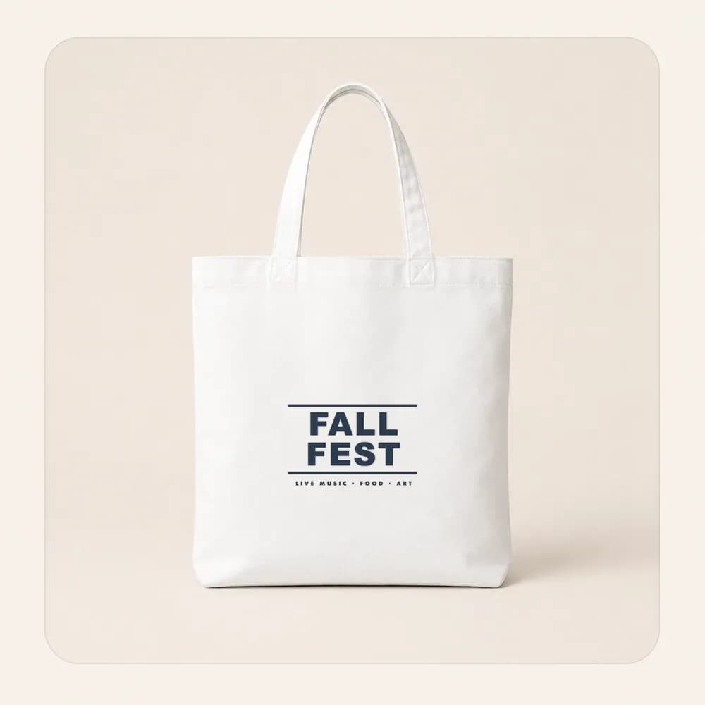 Sample design: Festival tee on a tote bag