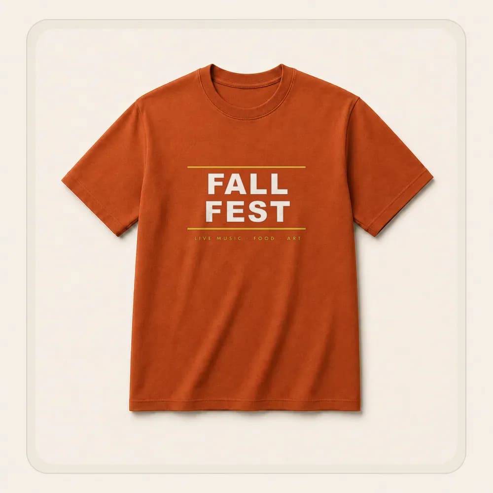 Sample design: Festival tee on a t-shirt