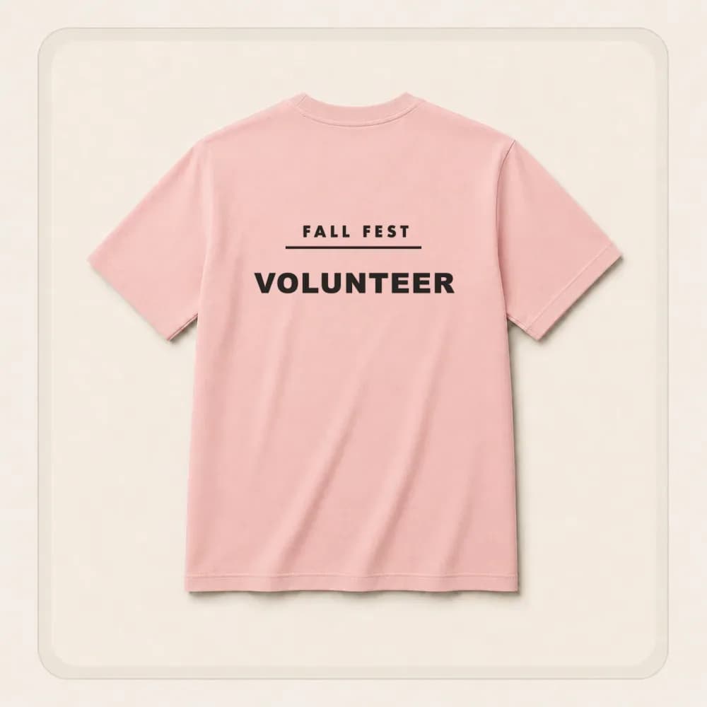 Sample design: Volunteer back on a t-shirt
