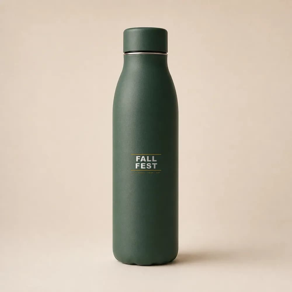 Sample design: Festival tee on a water bottle