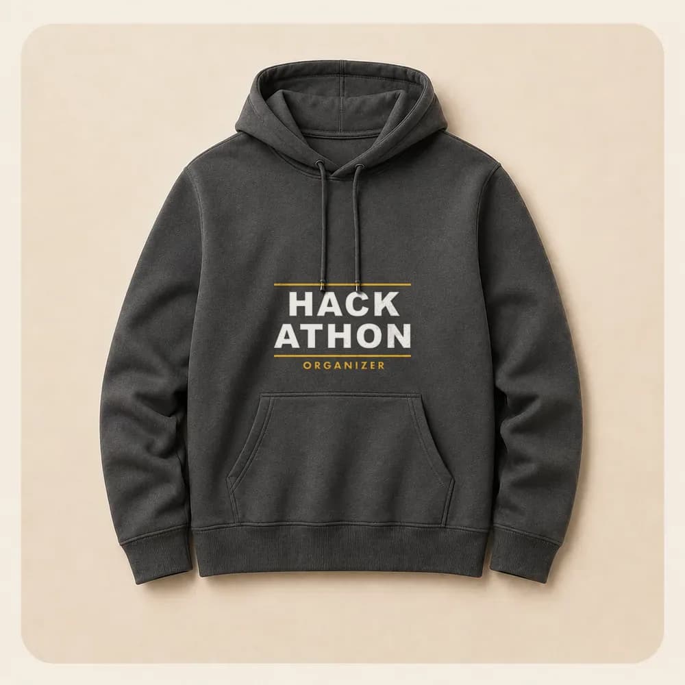 Sample design: Organizer hoodie on a hoodie