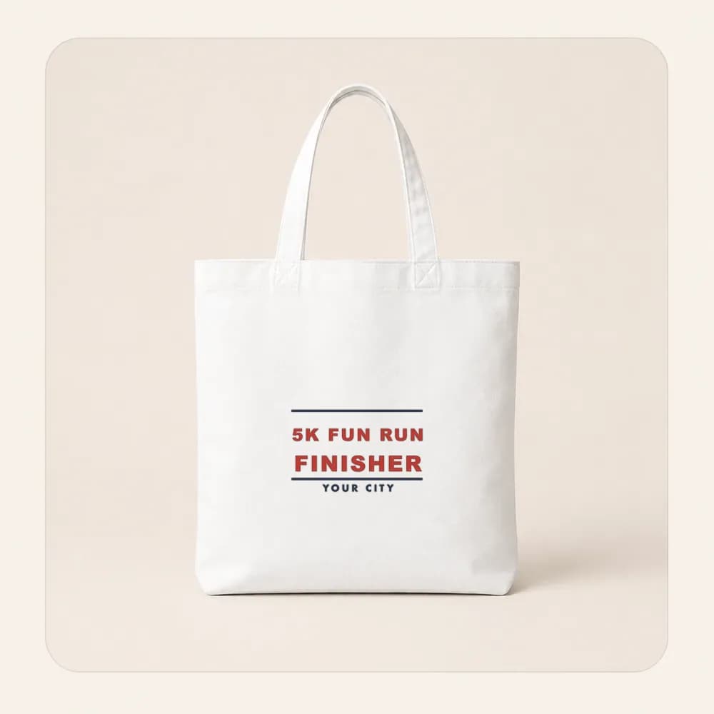Sample design: Race finisher on a tote bag