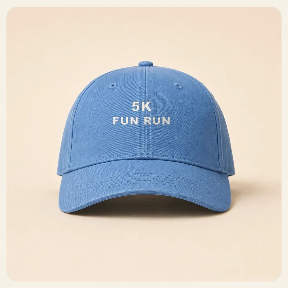 Sample design: Race wordmark on a cap