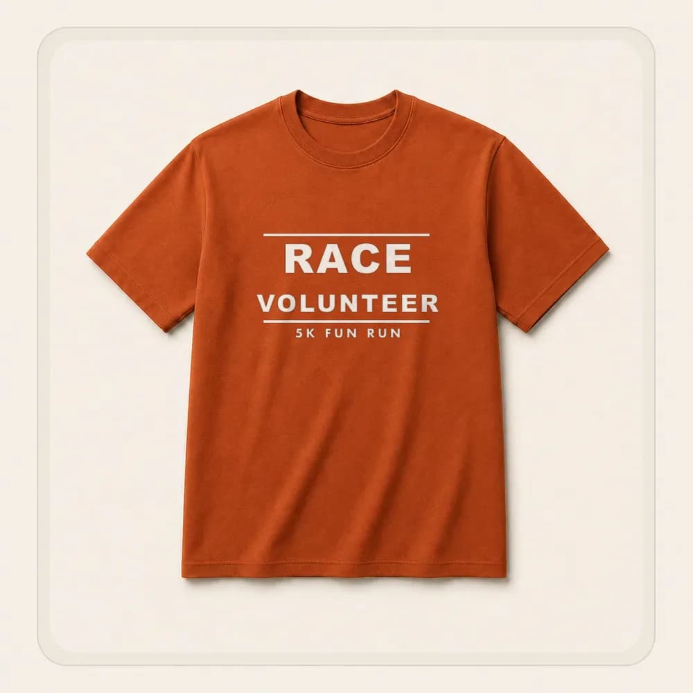 Sample design: Race volunteer on a t-shirt