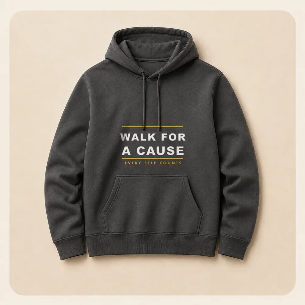 Sample design: Nonprofit walk on a hoodie