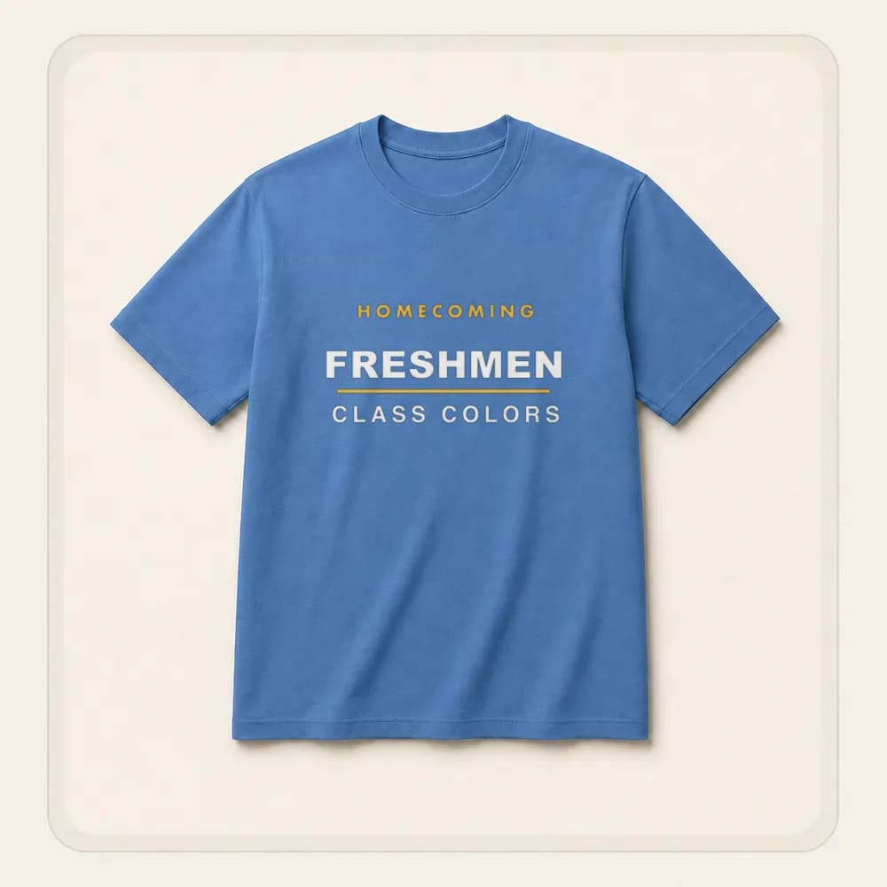 Sample design: Freshmen class tee on a t-shirt