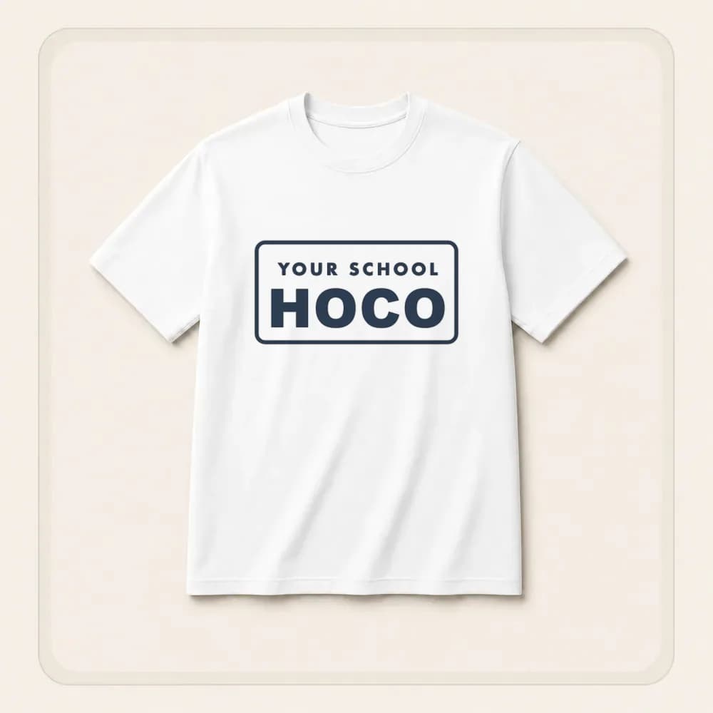Sample design: HOCO badge on a t-shirt