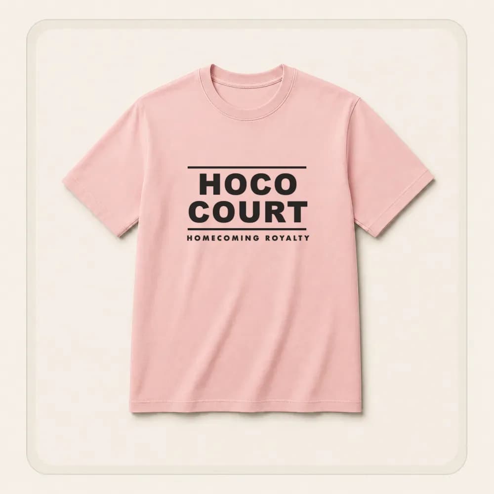 Sample design: Homecoming court on a t-shirt