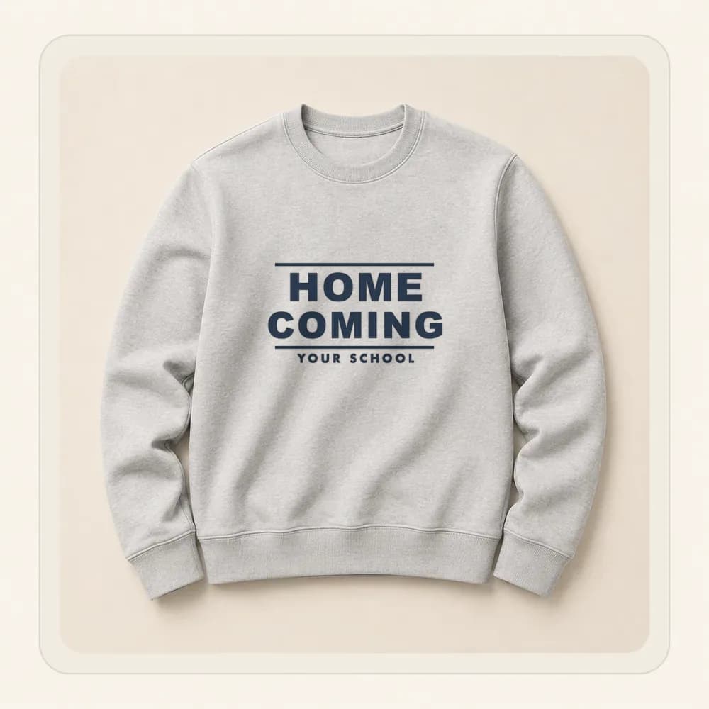 Sample design: Homecoming classic on a crewneck sweatshirt