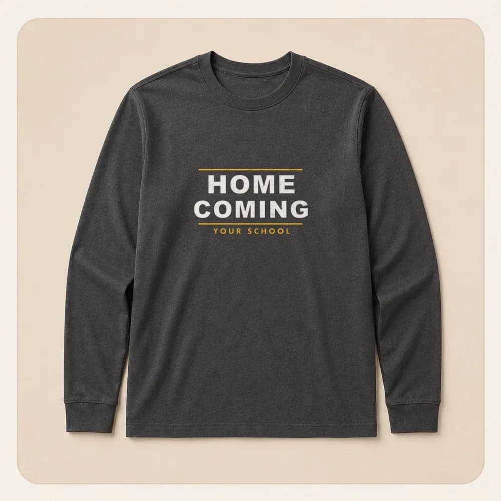 Sample design: Homecoming classic on a long-sleeve tee