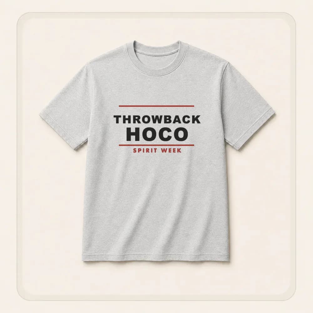 Sample design: Throwback theme on a t-shirt