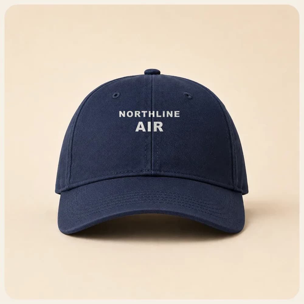 Sample design: Northline Air logo on a cap