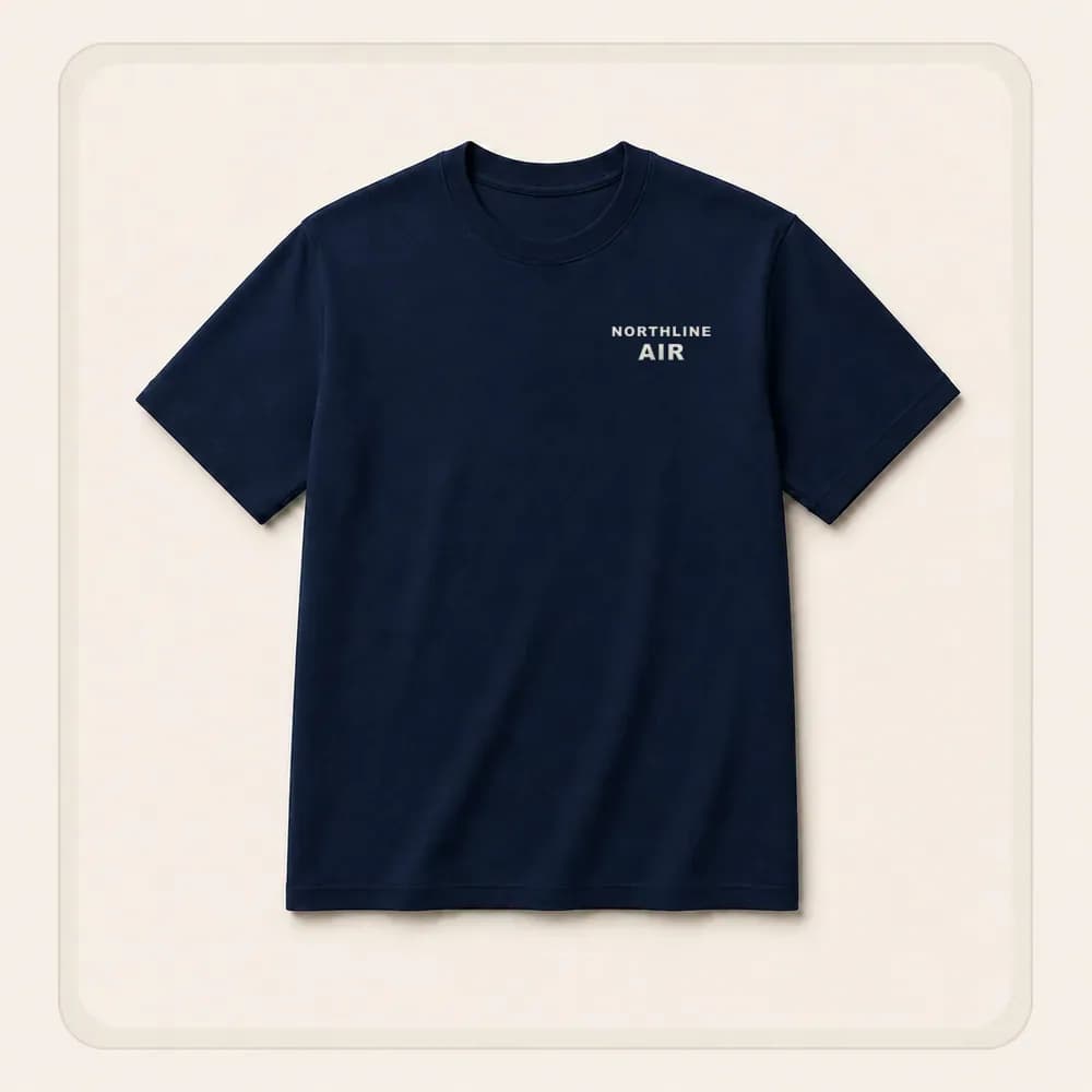 Sample design: Northline Air logo on a t-shirt