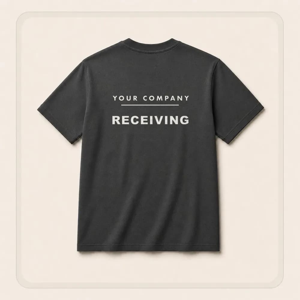 Sample design: Receiving on a t-shirt