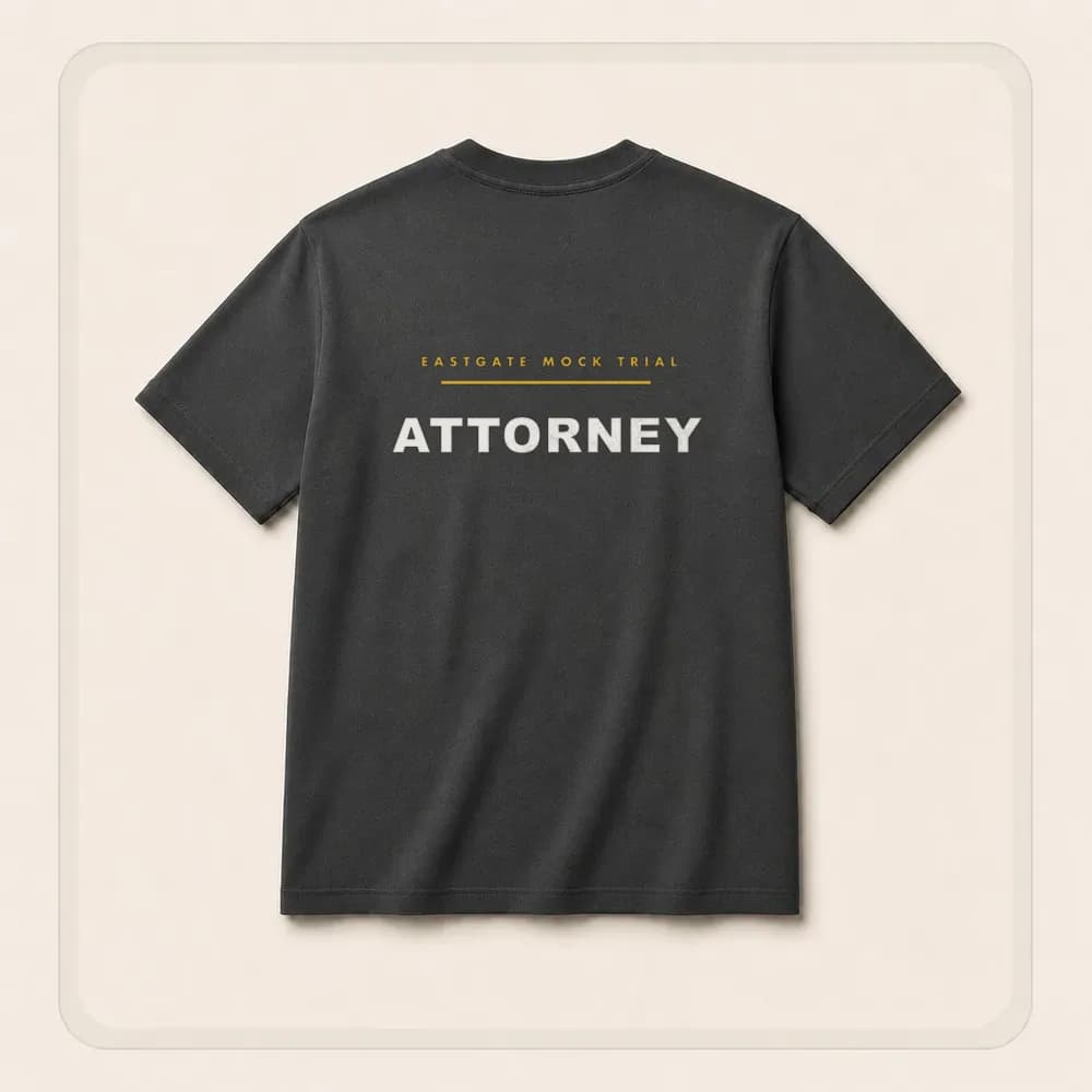 Sample design: Attorney back on a t-shirt