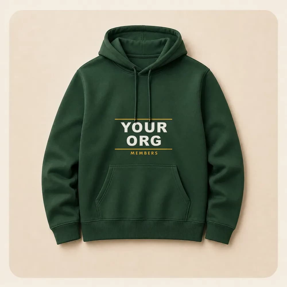 Sample design: Your Org classic on a hoodie