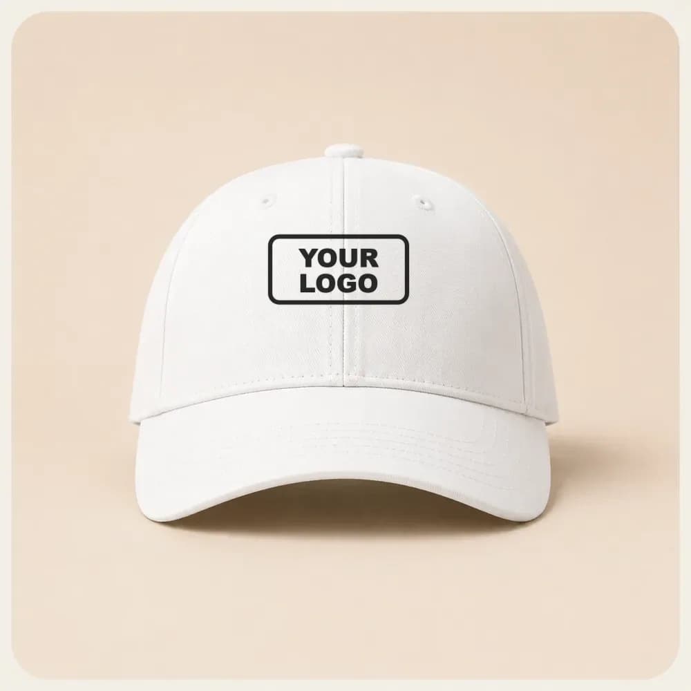 Sample design: Your logo on a white cap
