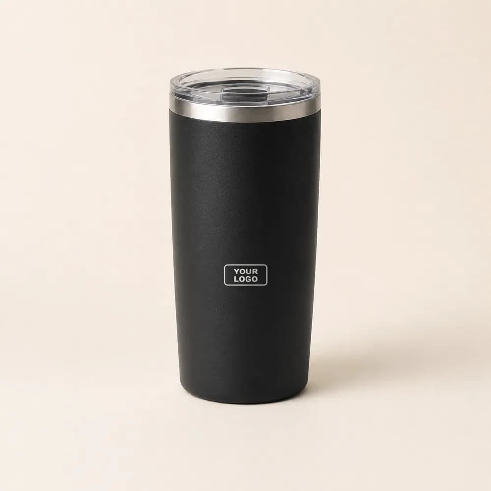 Sample design: Your logo on a black tumbler
