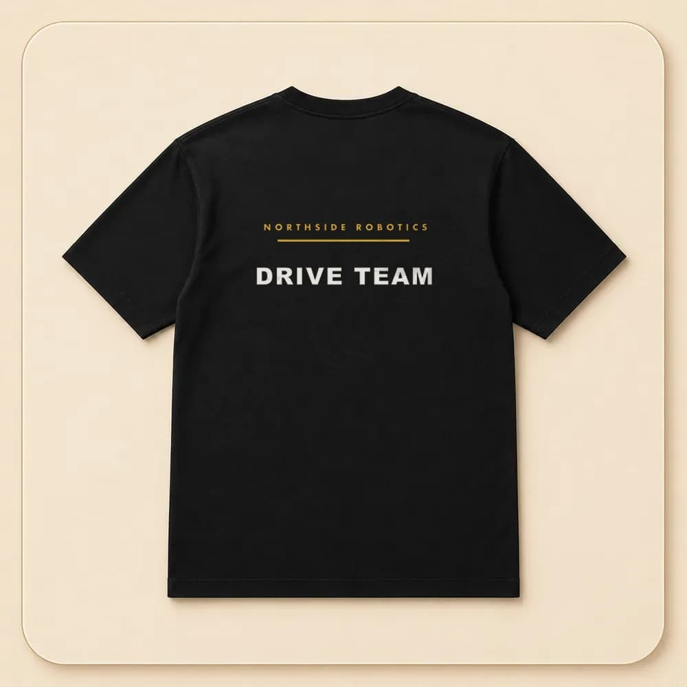 Sample design: Drive team back on a t-shirt
