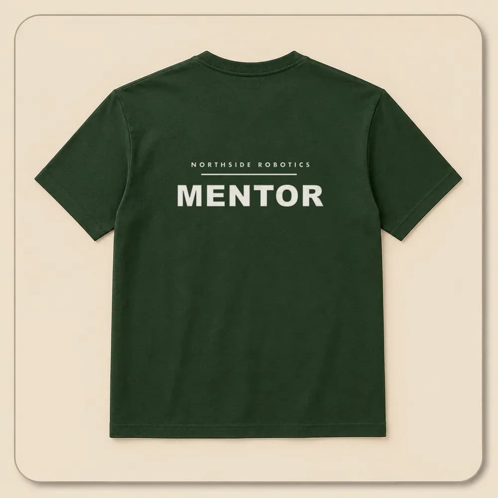 Sample design: Mentor shirt in a second color on a t-shirt