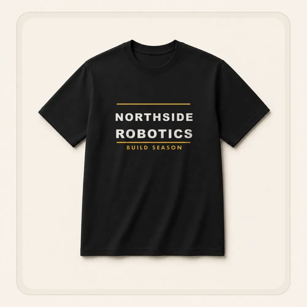 Sample design: Northside Robotics team shirt on a t-shirt