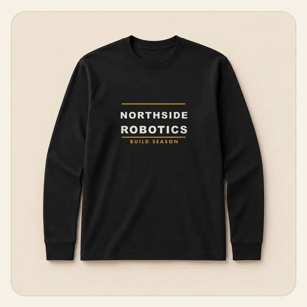Sample design: Northside Robotics team shirt on a long-sleeve tee