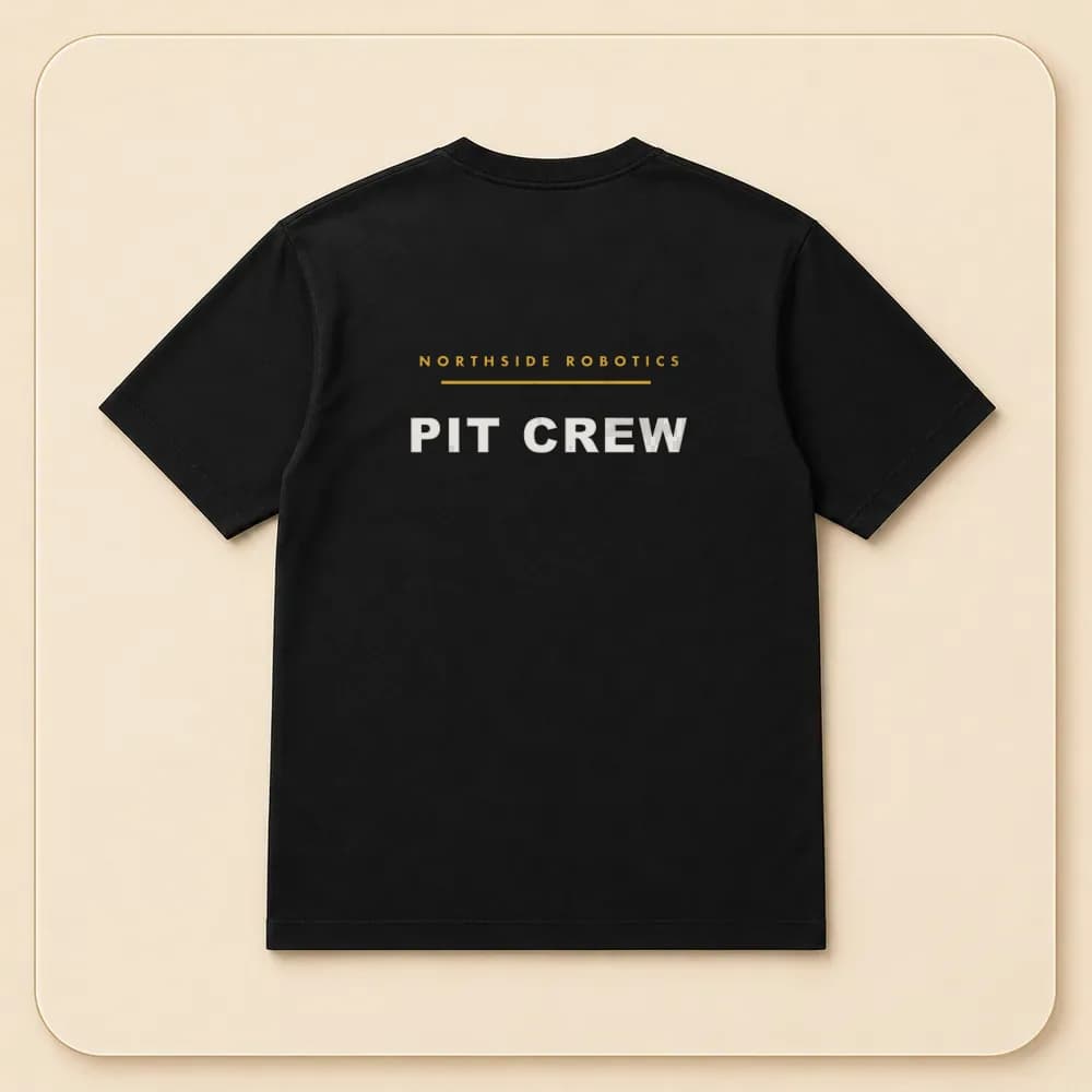 Sample design: Pit crew back on a t-shirt