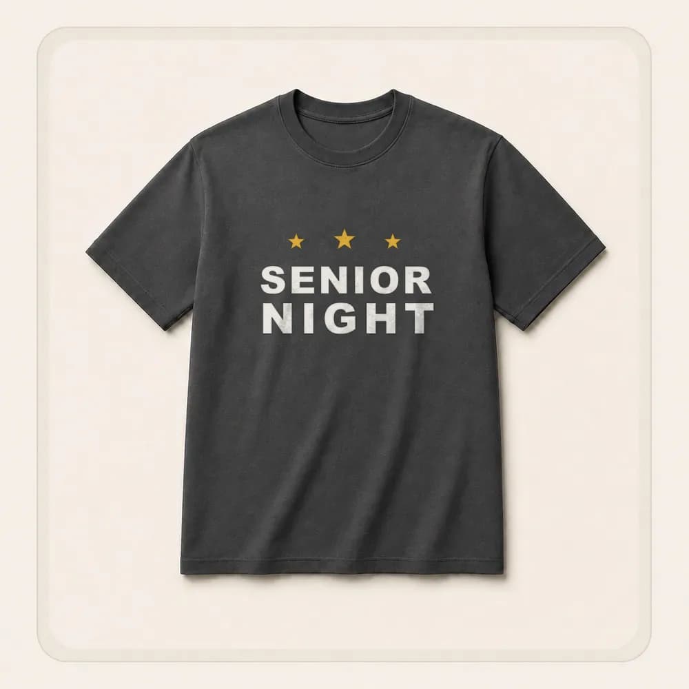 Sample design: Senior night on a t-shirt