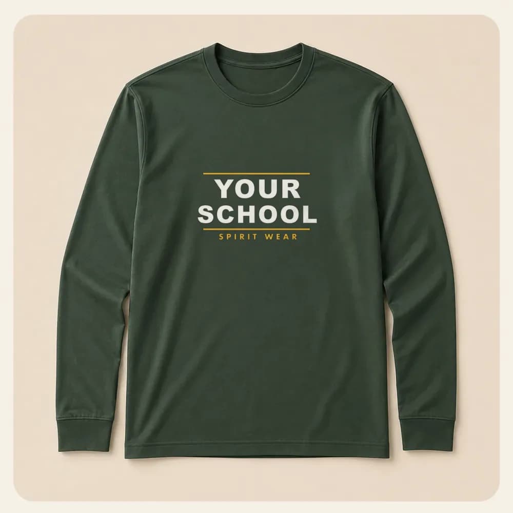 Sample design: Your School classic on a long-sleeve tee