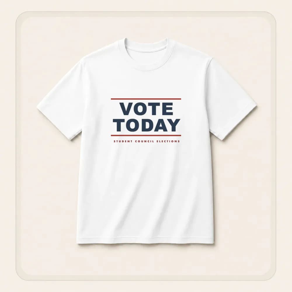 Sample design: Vote today on a t-shirt