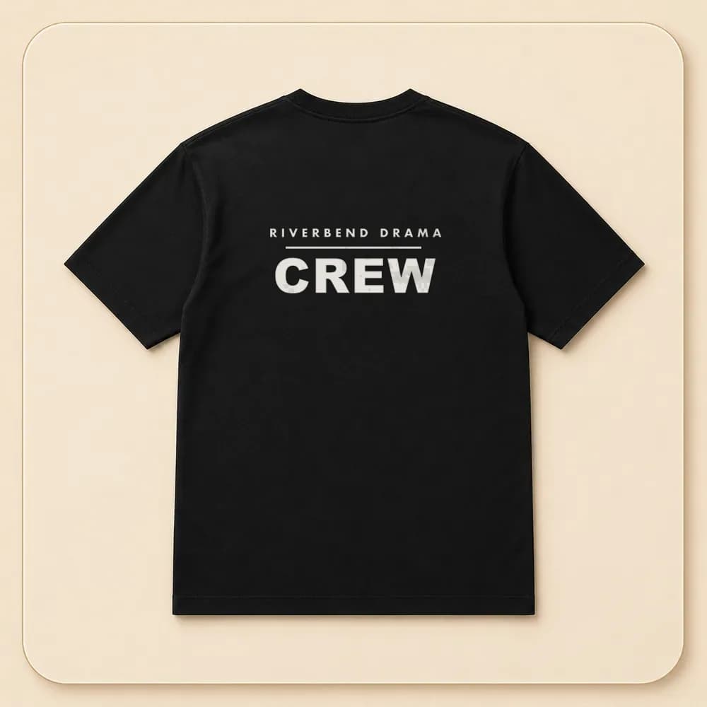 Sample design: Crew back in black on a t-shirt