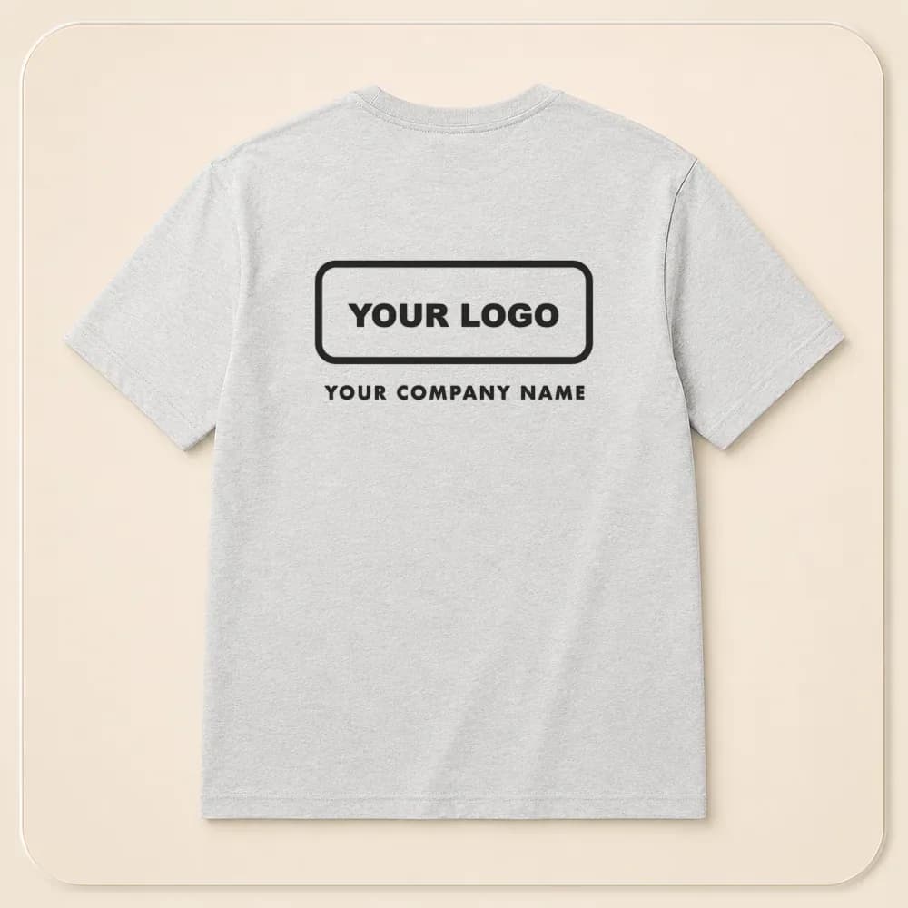 Sample design: Large back logo on a t-shirt
