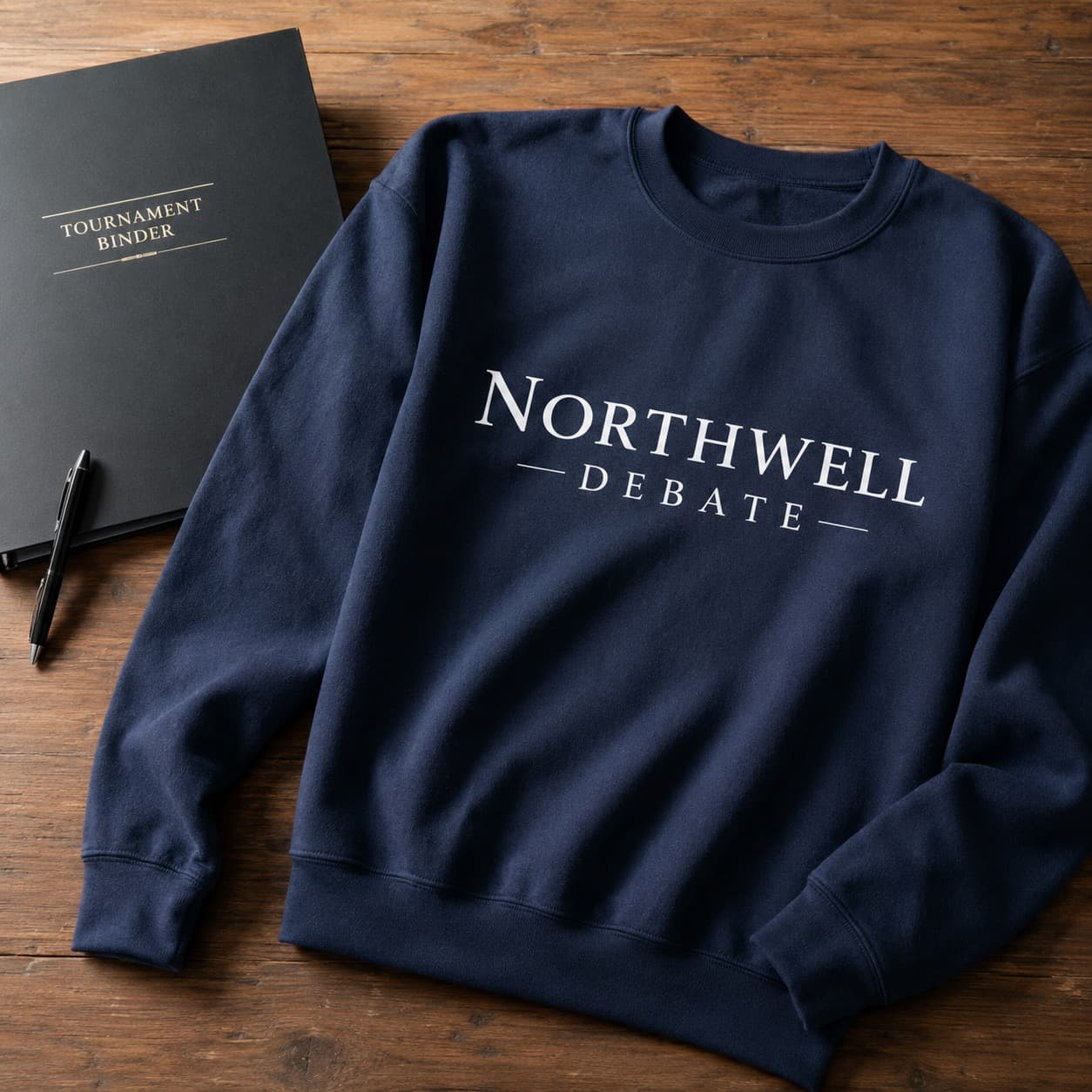 Crewneck sweatshirts for a debate team