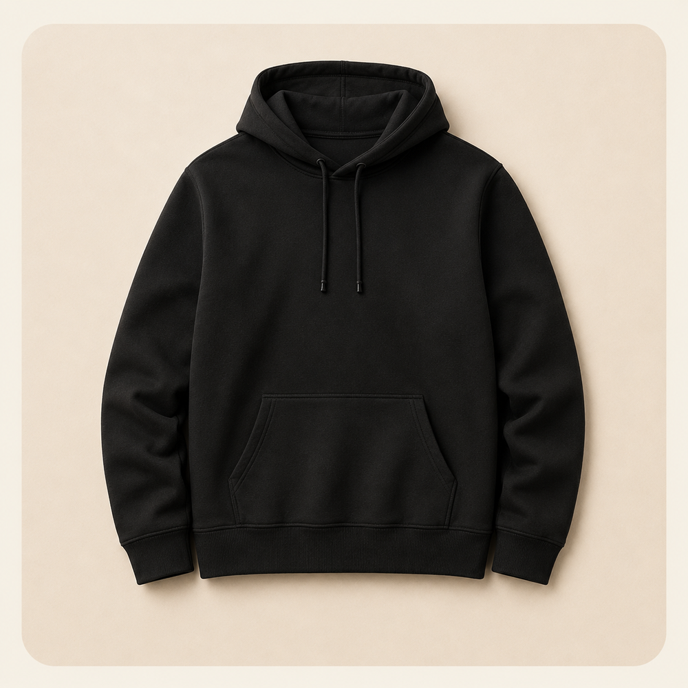 Hoodie — Black, front