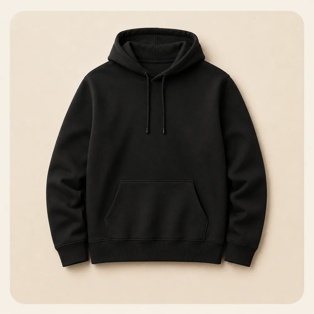 Pullover hoodie — Black, front